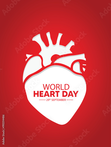 World Heart Day heart icon vector poster