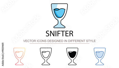 Snifter icon design with white background stock illustration
