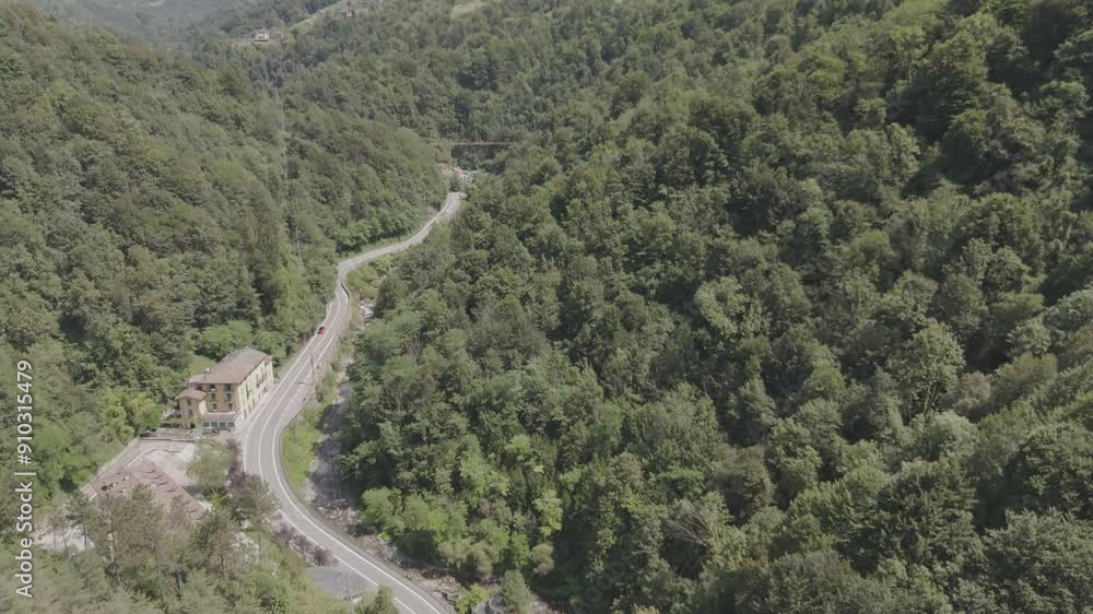 mountain road in the mountains, italy. Color profile Dlog-M mountain road in the mountains, italy. Color profile Dlog-M