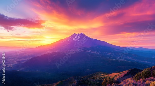 Majestic Mountain Peak at Sunset