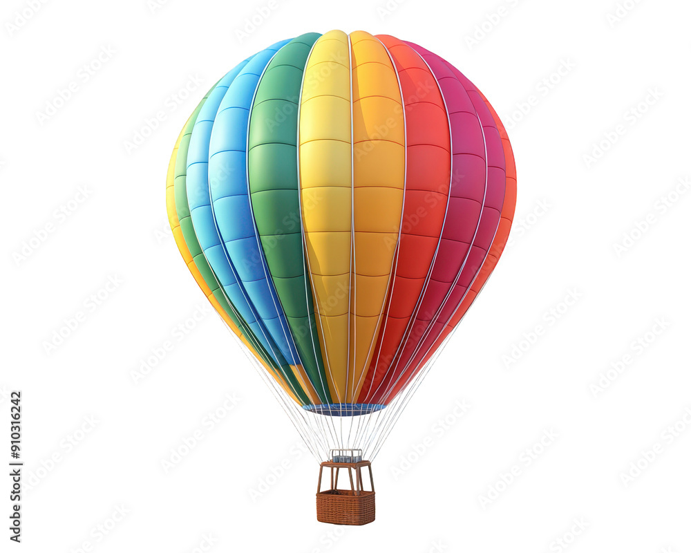 Fototapeta premium A hot air balloon isolated on white transparent background