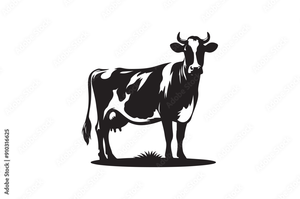 Cow silhouette vector art illustration Cow silhouette vector art illustration