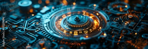 Wallpaper Mural Futuristic Machinery Closeup. Torontodigital.ca