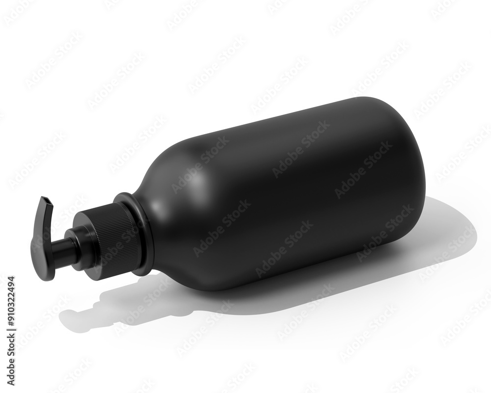 Fototapeta premium Blank cosmetic plastic shampoo bottle, lotion pump bottle, Spray pump Packaging Isolated On Transparent Background, Prepared For Mockup, 3D Render.
