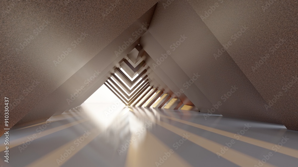 Obraz premium Architecture background geometric arched interior 3d render