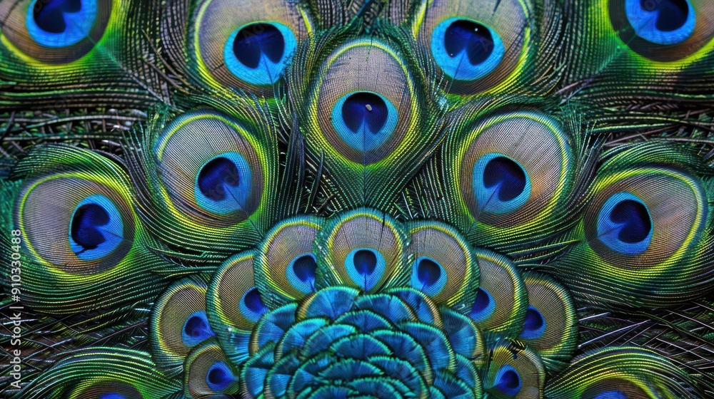 Obraz premium Close-up of Vibrant Peacock Feathers.