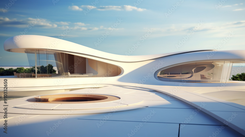 Abstract architecture design influenced by nature and soft forms Abstract architecture design influenced by nature and soft forms