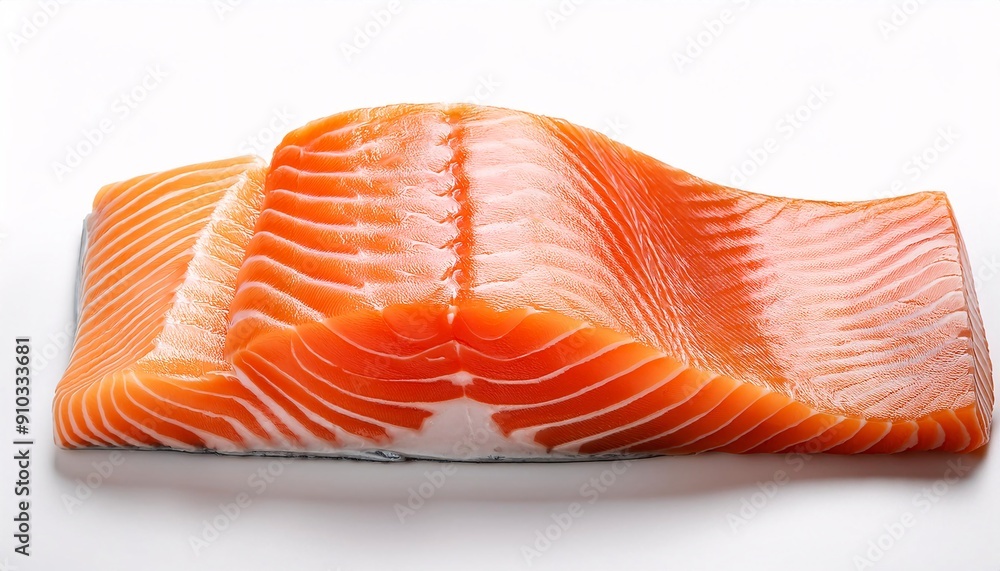 fresh raw salmon on white background. fresh raw salmon on white background.