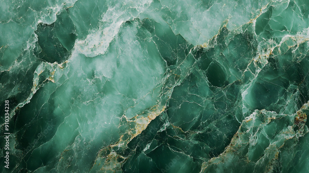Fototapeta premium green marble with White veins. green golden natural texture of marble. abstract green, white, gold and yellow marbel. hi gloss texture of marble stone for digital wall tiles design.