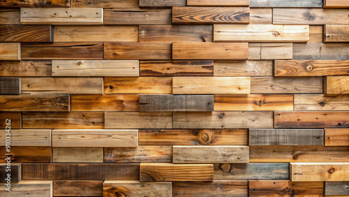 Wallpaper Mural Rustic wooden wall with natural grain pattern and warm earth tones, creating a cozy and inviting atmosphere for interior design and product photography. Torontodigital.ca