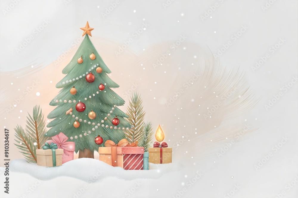 Obraz premium Christmas sketch art background