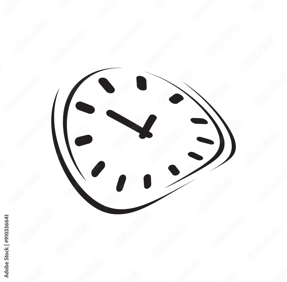 Deformed wall clock designed with simple details Deformed wall clock designed with simple details