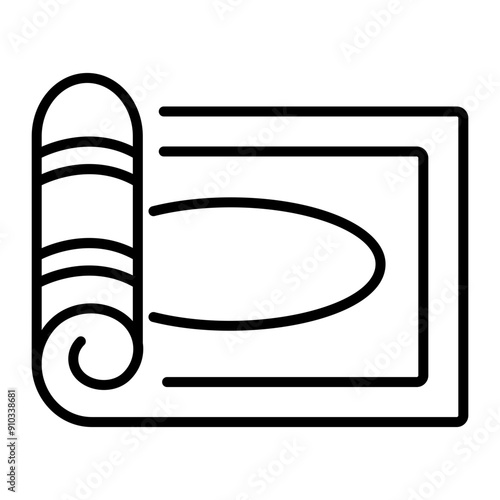 An outline icon of yoga mat 
