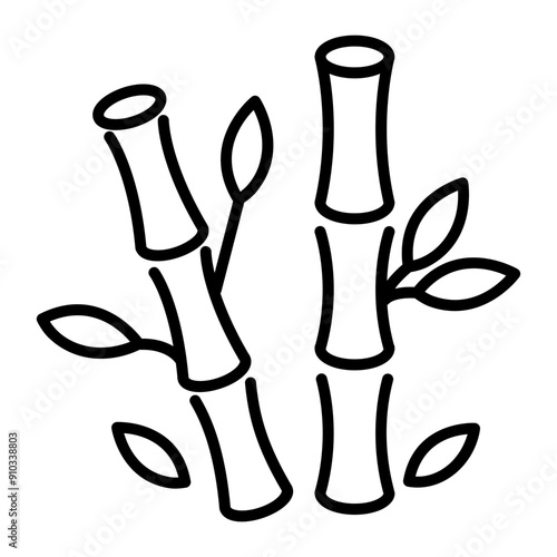 Bamboos icon designed in line style 
