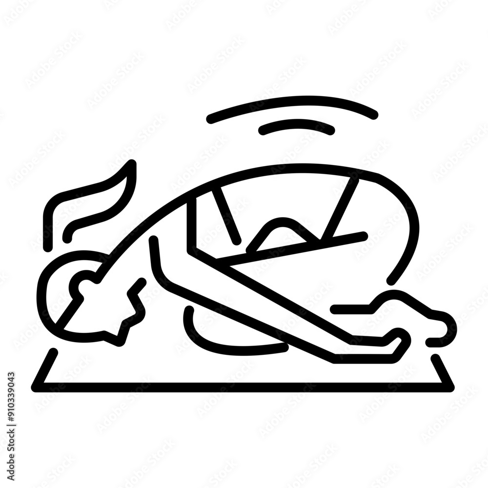 Outline style icon of child pose exercise Outline style icon of child pose exercise