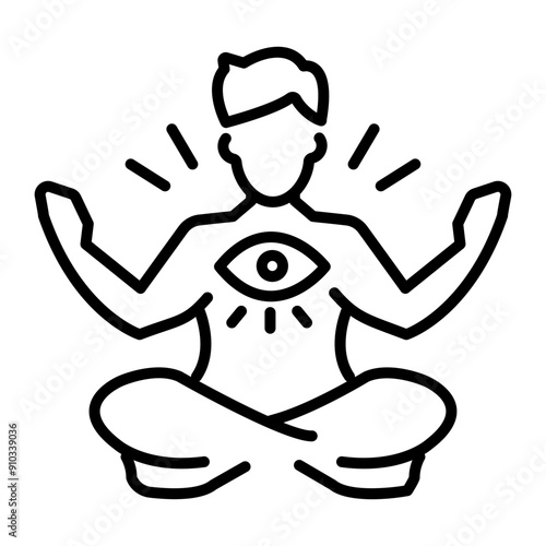 An outline style icon of intuition