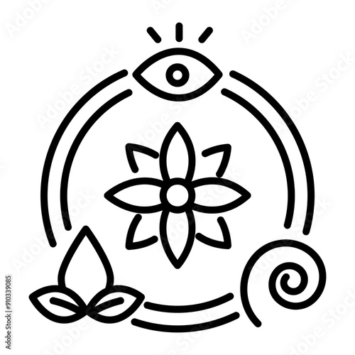 Line style icon of ayurveda healing 