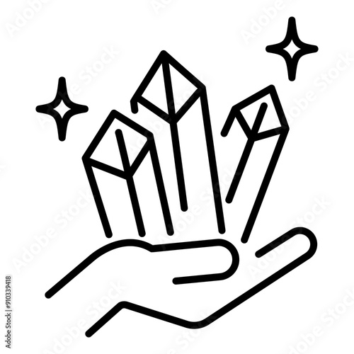 An outline icon of healing crystals 