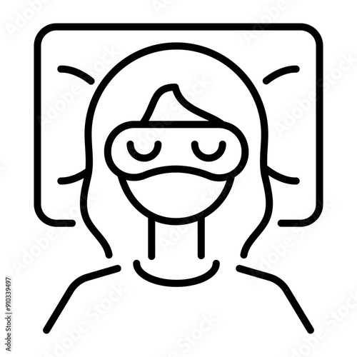 An outline icon of healthy sleep 