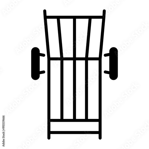 An outline style icon of deckchair 