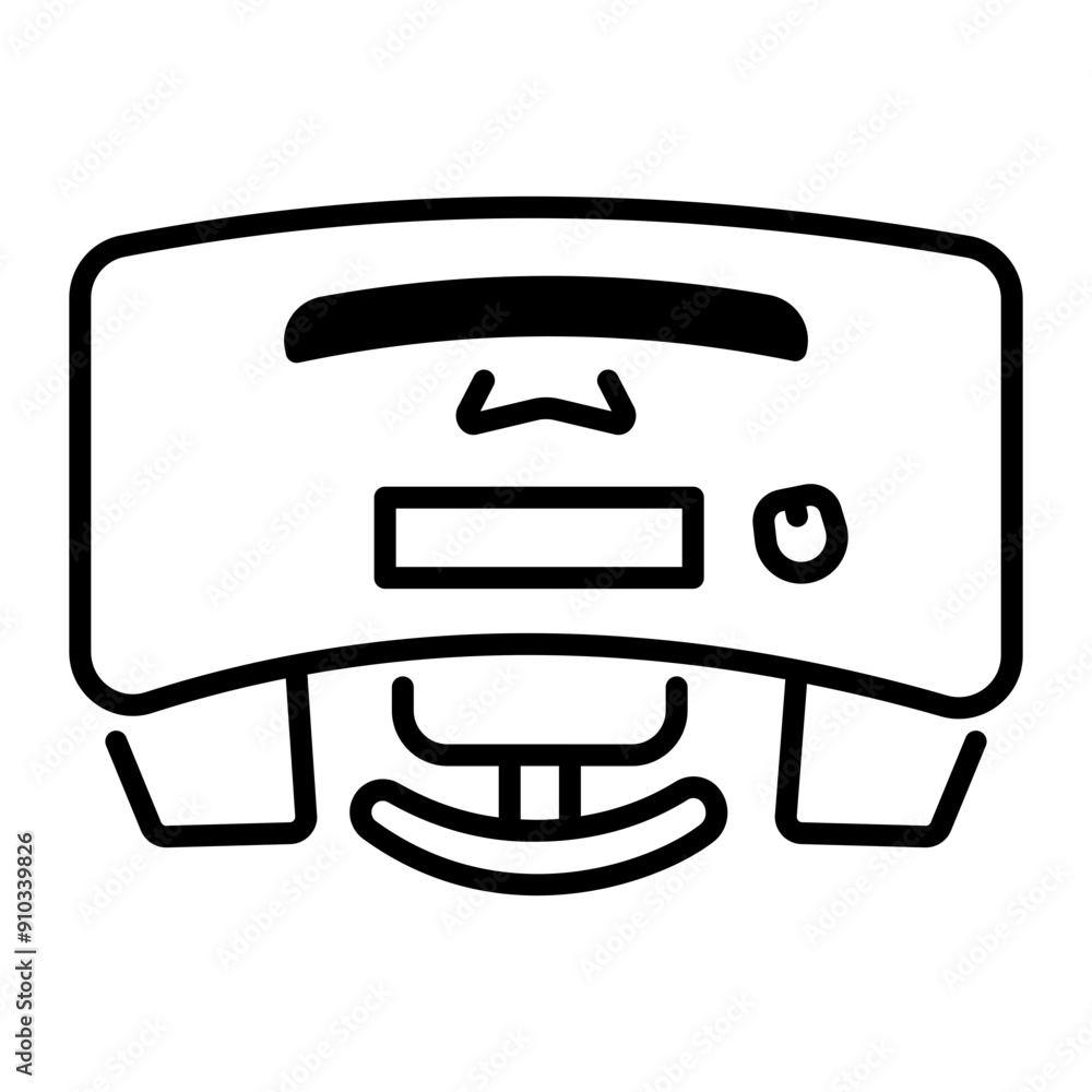 An outline style icon of computer table An outline style icon of computer table