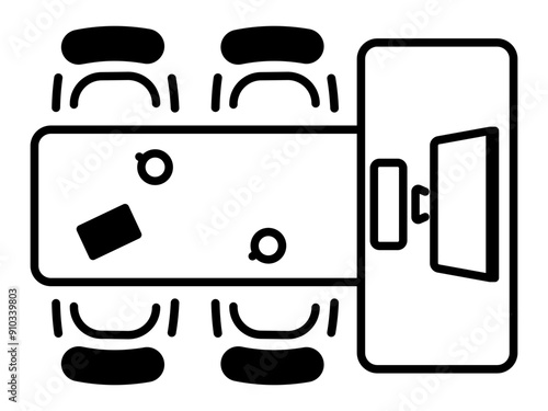A linear icon of meeting room 