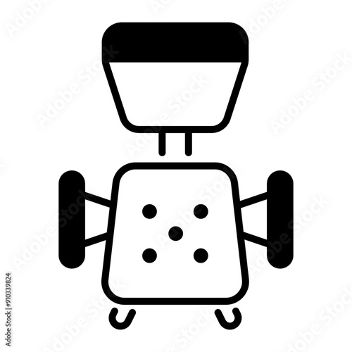 An outline icon of armrest chair 