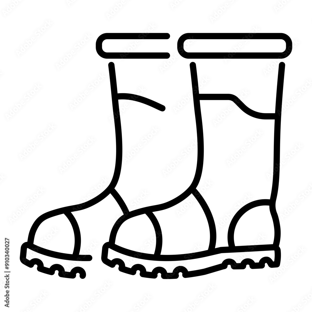 Outline style icon of hunting boots Outline style icon of hunting boots
