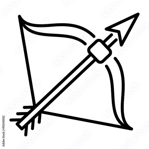 Linear style icon of longbow