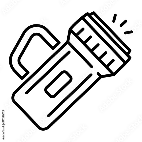 A flashlight icon designed in linear style 