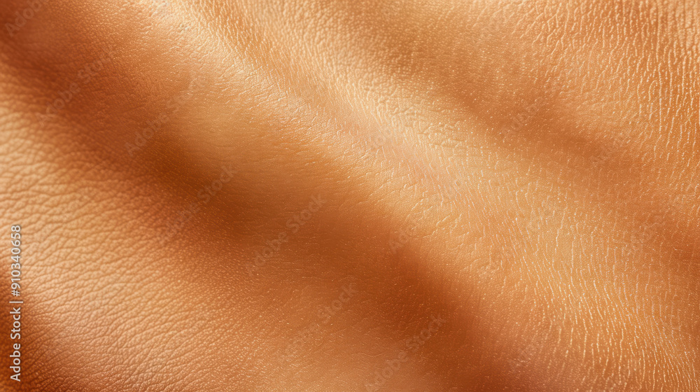 Close-up view of soft, textured leather surface with warm tones, perfect for background or upholstery design. Close-up view of soft, textured leather surface with warm tones, perfect for background or upholstery design.