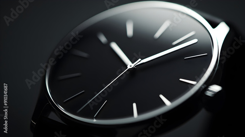 Wallpaper Mural A sleek black watch glimmers in soft light showcasing its minimalist design and elegant features emphasizing precision and style Torontodigital.ca