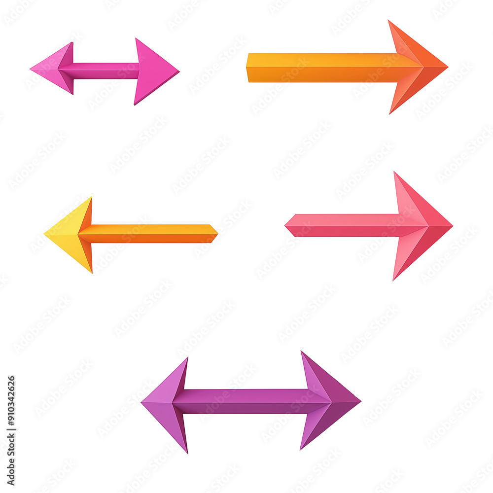 Various 3D arrows, great for infographics and navigation themes. Generative AI Various 3D arrows, great for infographics and navigation themes. Generative AI