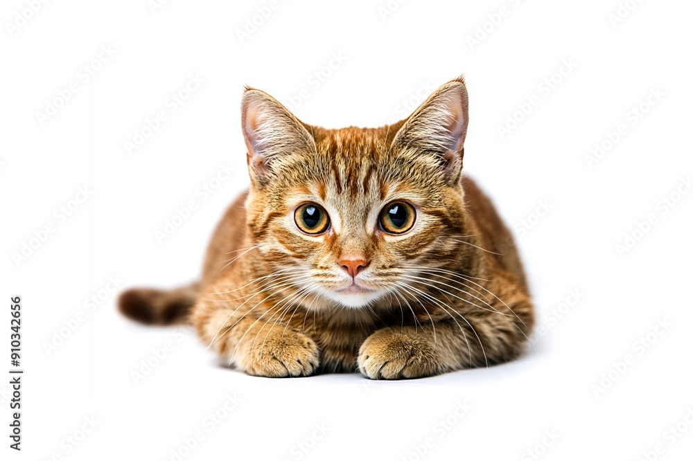 cat with red fur isolated on white background cat with red fur isolated on white background