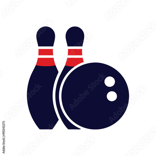 Bowling icon vector illustration, isolated white color background