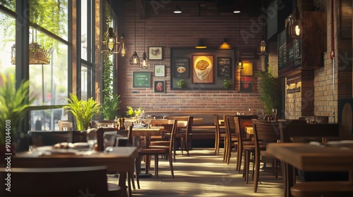 high-resolution, ultra-realistic, 4K, cinematic image of a restorant