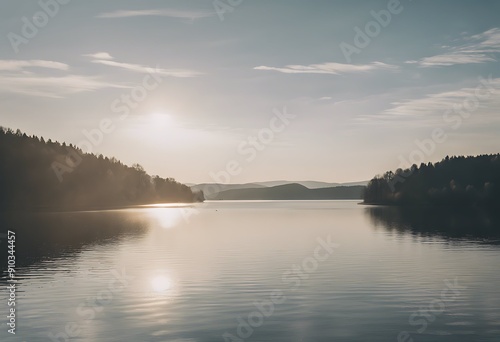 Franconian Brombachsee Germany Grosser Igelsbachsee Middle strict front Reservoir Bavaria Europe Enderndorf Lake left Franconia back small Travel Nature Landscape Autumn Orange