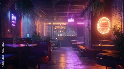 high-resolution, ultra-realistic, 4K, cinematic image of a night club 