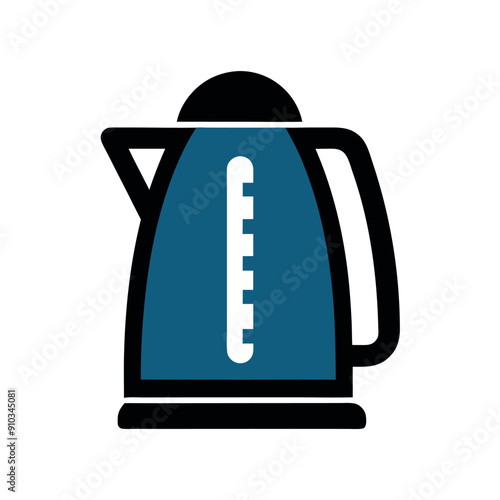 Electric kettle icon vector illustration, solid color illustration isolated white background 