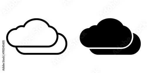 ofvs672 OutlineFilledVectorSign ofvs - weather vector icon . overcast sign . isolated transparent . outline and filled version . AI 10 / EPS / PNG . g12018