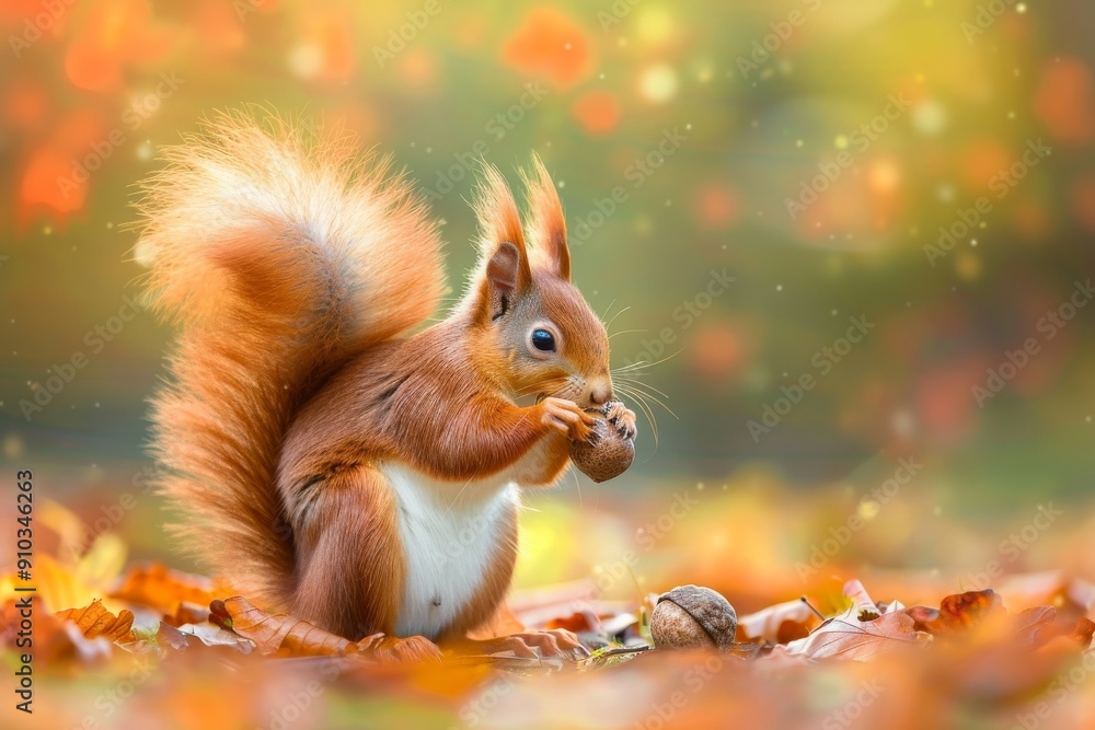 Red squirrel - (Sciurus vulgaris). Beautiful simple AI generated image in 4K, unique. Red squirrel - (Sciurus vulgaris). Beautiful simple AI generated image in 4K, unique.