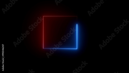 Glowing neon frame on background.