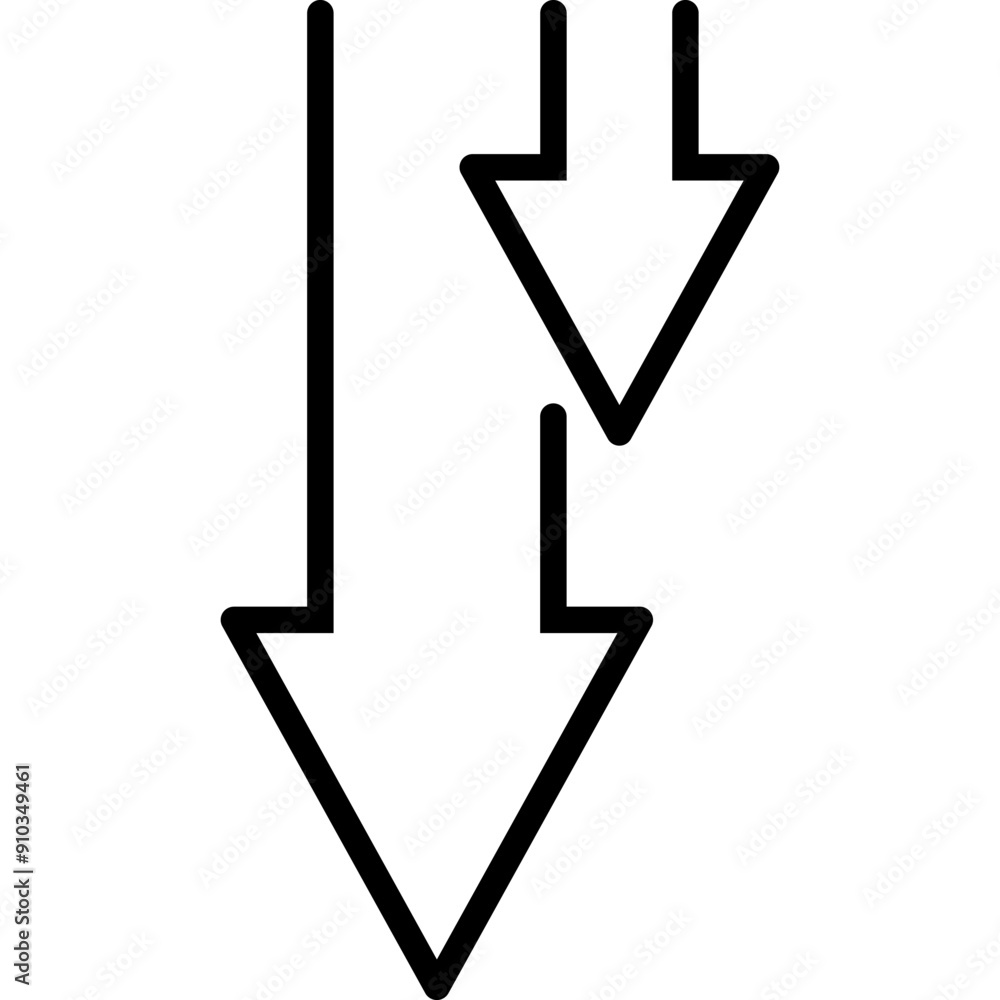 Declining Graph. Finance Arrow Down Icon Declining Graph. Finance Arrow Down Icon
