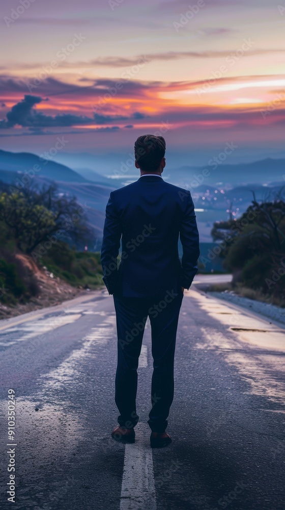 Tenacious businessman never backing down on the road to success. Tenacious businessman never backing down on the road to success.