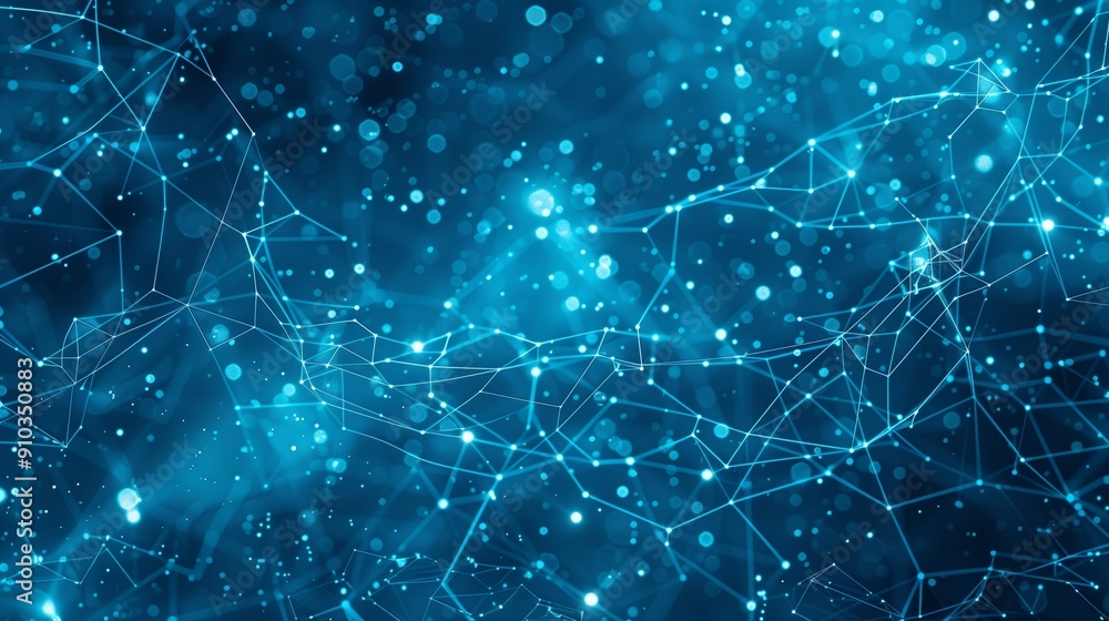 Blue abstract background with a network grid and particles connected. Generative AI AIG21. Blue abstract background with a network grid and particles connected. Generative AI AIG21.
