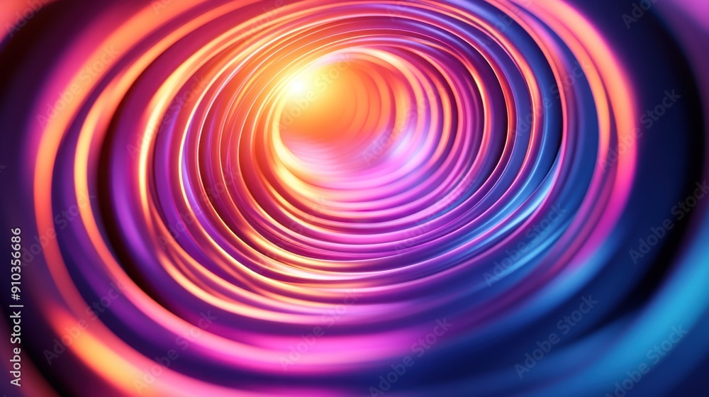 Obraz premium Abstract background with clean and simple 3d rendered rings, featuring a radial bright pattern for business presentations.