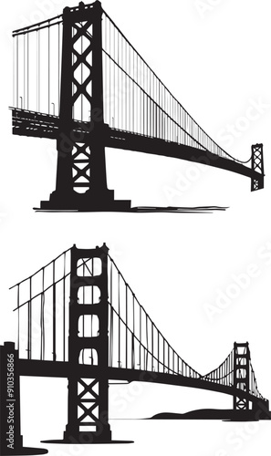 Golden Gate Bridge City Silhouette