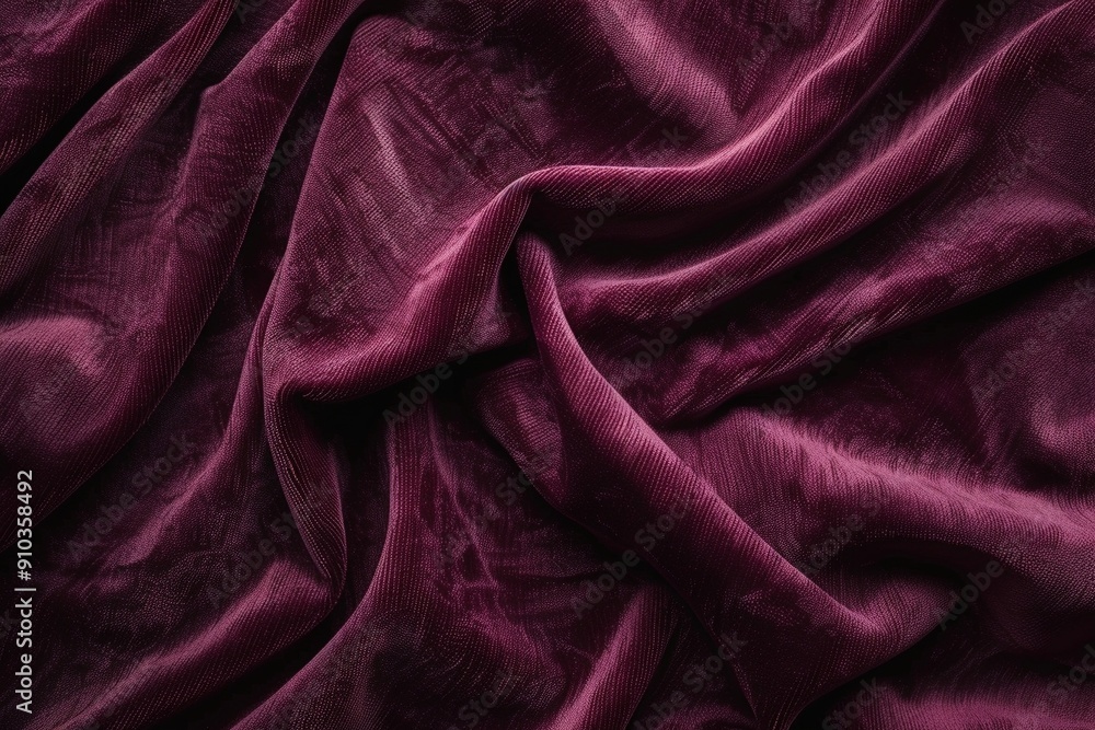 Fototapeta premium Close-up of rich velvet fabric showcasing its soft, luxurious texture with a subtle sheen
