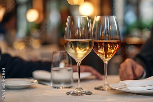 Wine on the table in a luxury restaurant