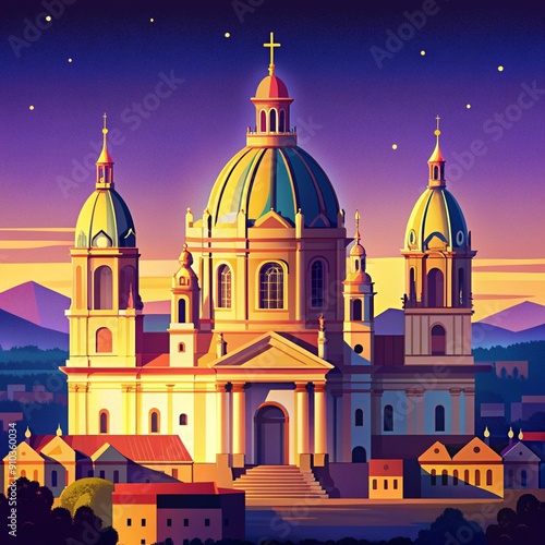 Wallpaper Mural Art cathedral, digital rendering, evening light, grand and majestic, detailed architecture,
historical setting. Torontodigital.ca